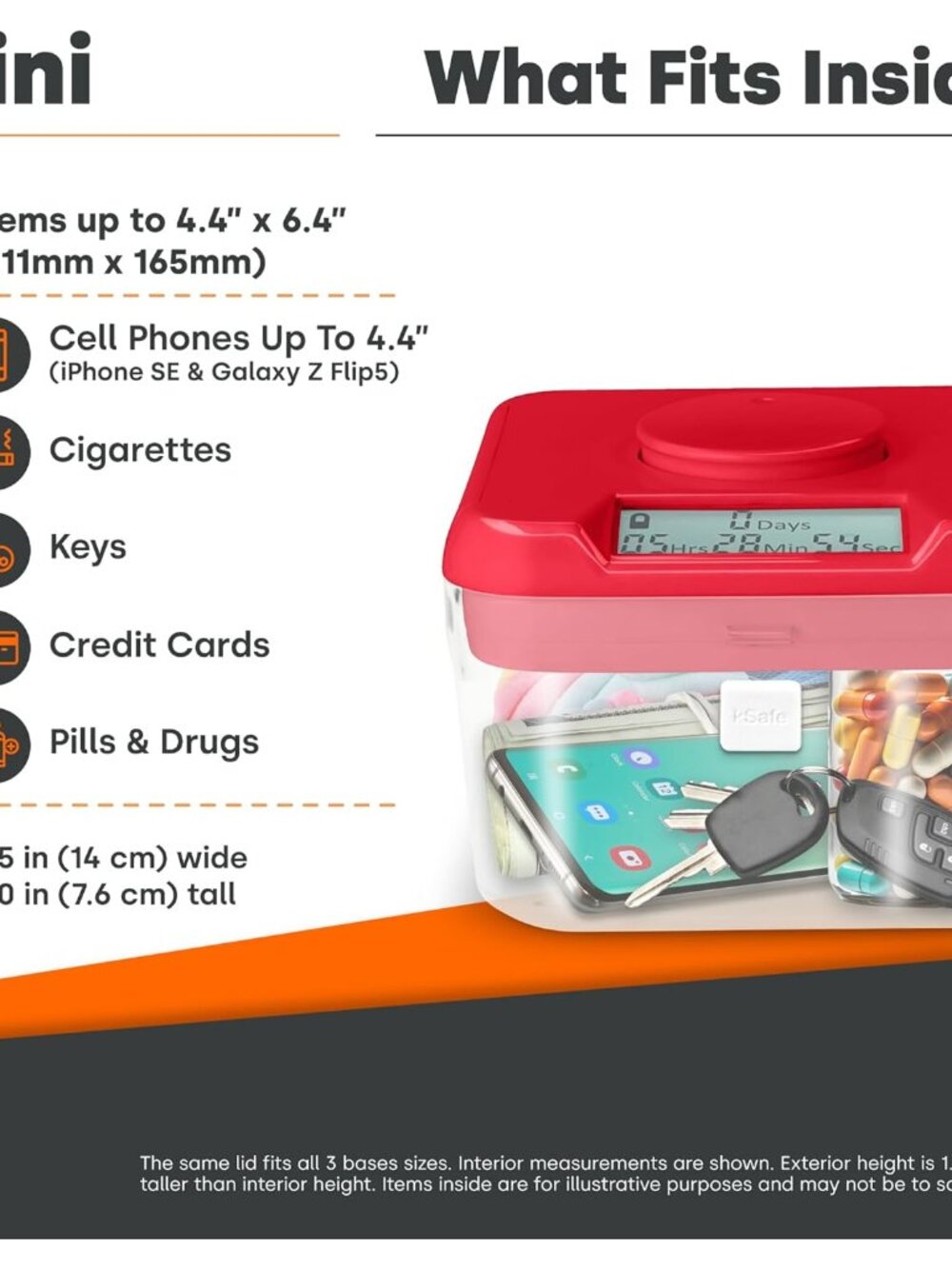 KSafe Timer Lock Box for Phones, Snacks & Medications - Cell Phone Jail & Food S - Picture 6 of 7